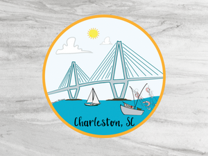 Charleston, SC Arthur Ravenel Jr. Bridge Die Cut Sticker