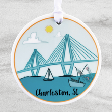 Load image into Gallery viewer, Charleston Harbor Ravenel Bridge Ceramic Ornament
