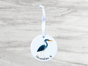 Great Blue Heron Charleston, SC Ceramic Ornament