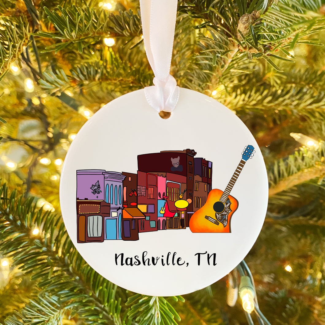 Nashville, TN Ceramic Ornament