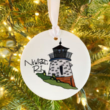 Load image into Gallery viewer, Lighthouse Newport, RI Ceramic Ornament
