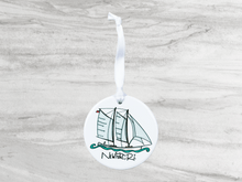 Load image into Gallery viewer, Sailboat Schooner Newport, RI Ceramic Ornament
