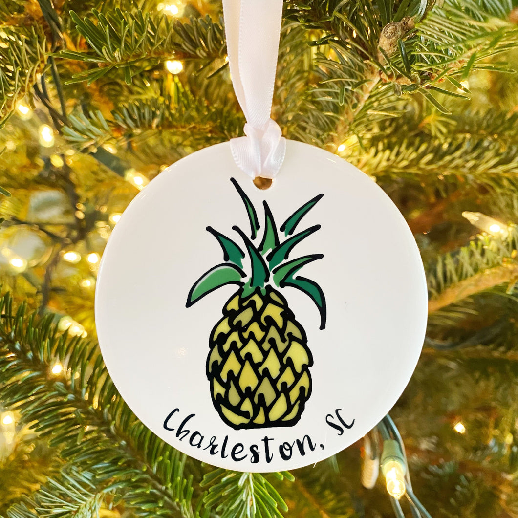 Pineapple Charleston, SC Ceramic Ornament