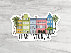 Rainbow Row Charleston, SC Sticker