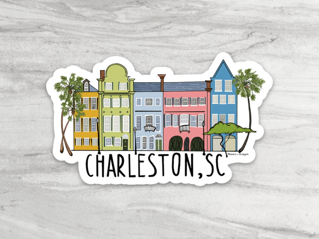 Rainbow Row Charleston, SC Sticker