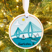 Load image into Gallery viewer, Charleston Harbor Ravenel Bridge Ceramic Ornament
