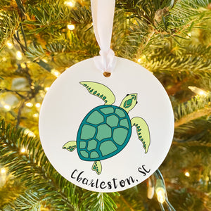 Sea Turtle Charleston, SC Ceramic Ornament