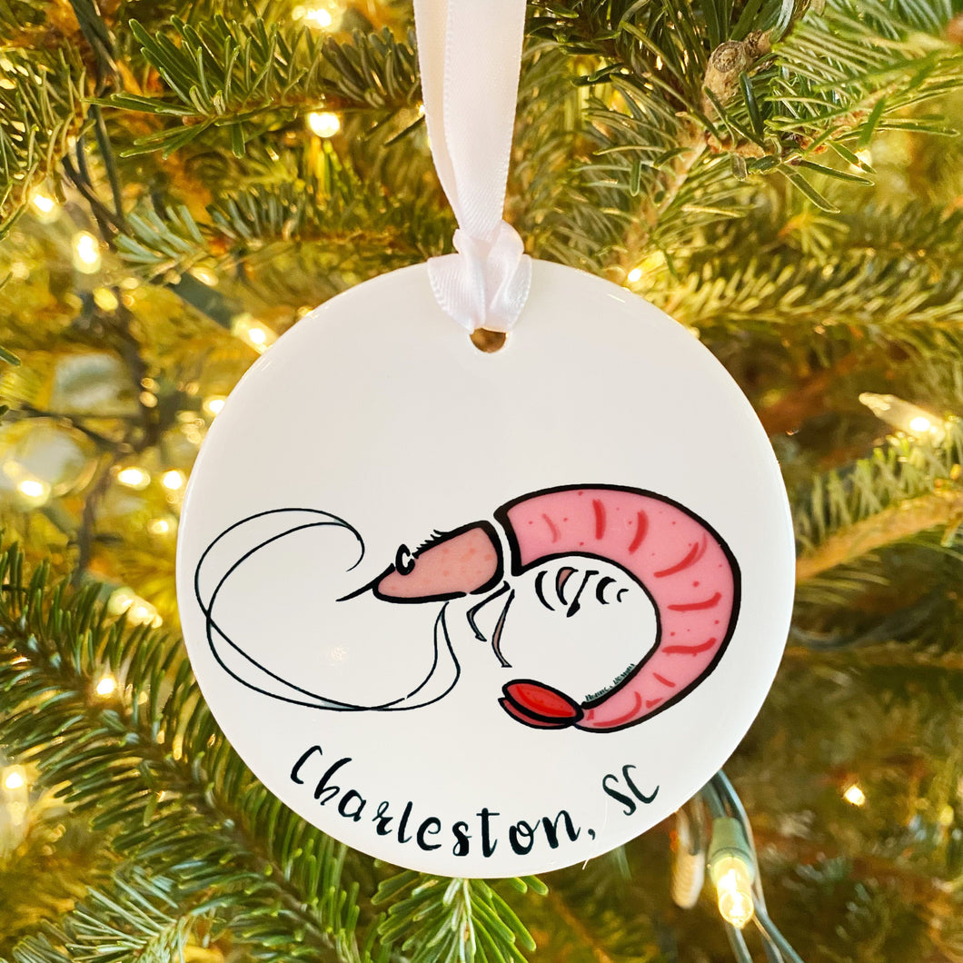 Shrimp Charleston, SC Ceramic Ornament