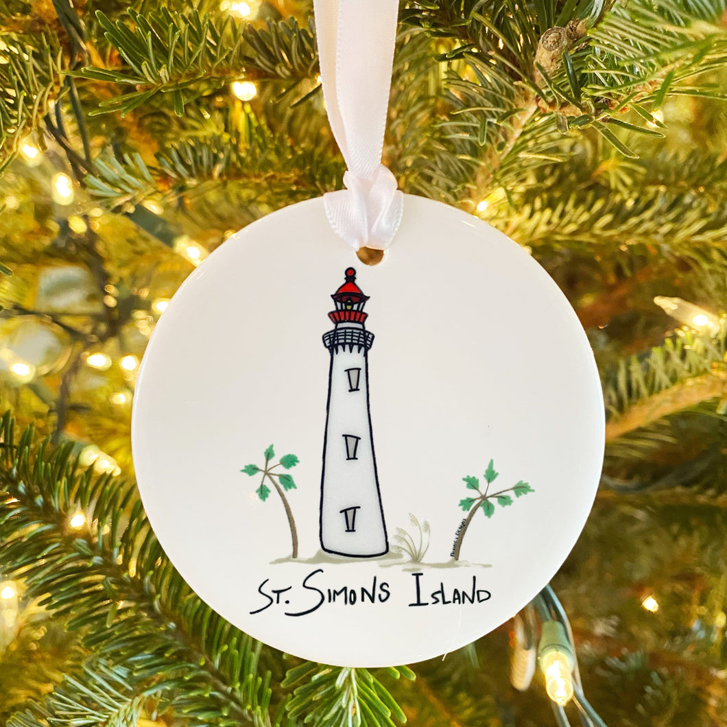 Lighthouse St. Simons Island, GA Ceramic Ornament