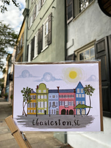 Charleston Rainbow Row Card