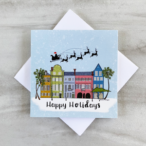 Happy Holidays Charleston Rainbow Row Lil Card