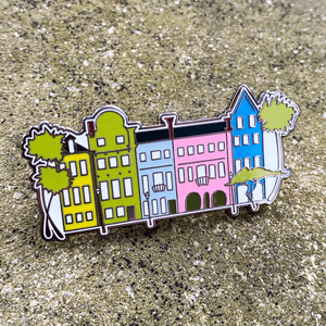 Rainbow Row Enamel Pin