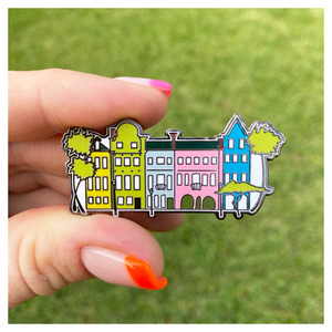 Rainbow Row Enamel Pin