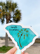 Load image into Gallery viewer, South Carolina State Outline with Palmetto Sticker
