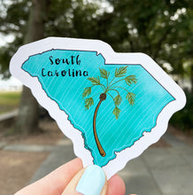 Load image into Gallery viewer, South Carolina State Outline with Palmetto Sticker
