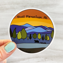 Load image into Gallery viewer, Black Mountain, NC Mountain Sunset with Black Bear Sticker
