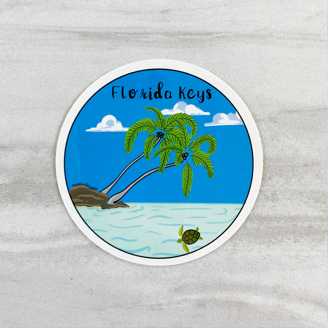 Florida Keys Palm Trees and Water Sticker