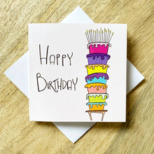 Load image into Gallery viewer, Happy Birthday Cake Enclosure Card
