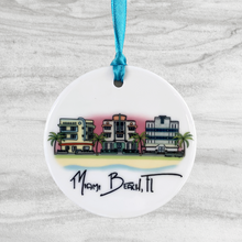 Load image into Gallery viewer, Ocean Drive Miami Beach, Florida Ceramic Ornament
