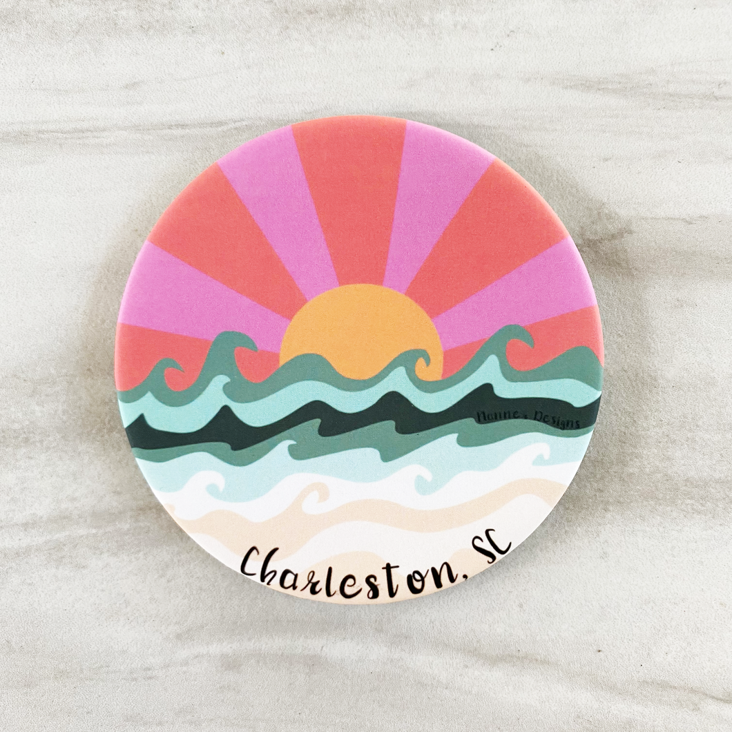 Pink Sunrise Charleston, SC Coaster