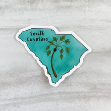 Load image into Gallery viewer, South Carolina State Outline with Palmetto Sticker
