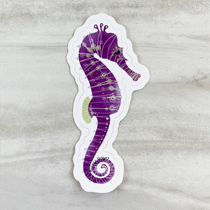 Purple Seahorse Sticker