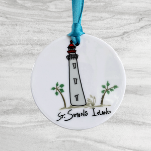 Lighthouse St. Simons Island, GA Ceramic Ornament