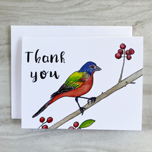 Load image into Gallery viewer, Thank You Painted Bunting Card
