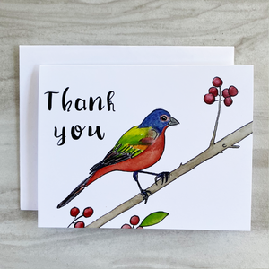 Thank You Painted Bunting Card