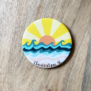 Yellow Sunrise Charleston, SC Coaster